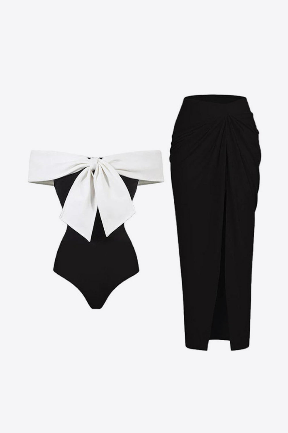 Contrast Bow Detail Two-Piece Swim Set - NawdeX