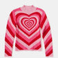 Heart Mock Neck Long Sleeve Sweater - NawdeX