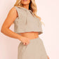Hooded Crop Top & Pocketed Shorts Set - NawdeX