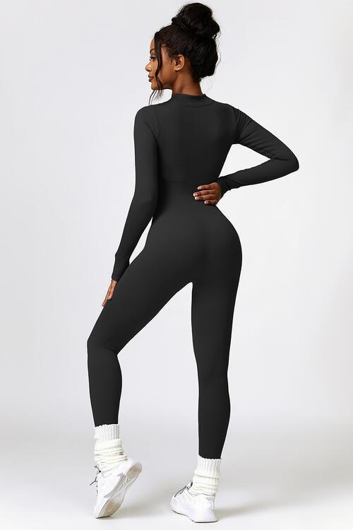 Half Zip Long Sleeve Active Jumpsuit