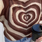 Heart Mock Neck Long Sleeve Sweater - NawdeX
