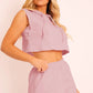 Hooded Crop Top & Pocketed Shorts Set - NawdeX
