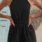 Halter Neck Tie Back Romper - NawdeX