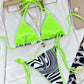 Zebra Print Halter Neck Bikini Set - NawdeX