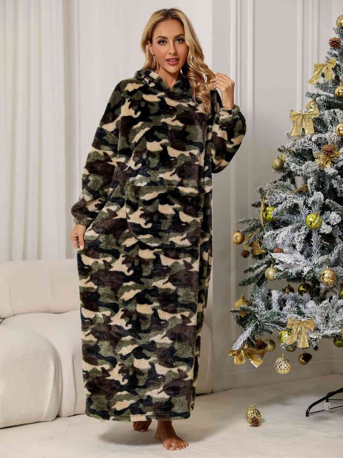 Camouflage Hooded Teddy Night Dress - NawdeX