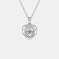 Moissanite 925 Sterling Silver Heart Necklace - NawdeX