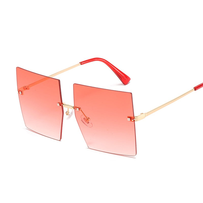 Oversized Rimless Square Sunglasses - NawdeX