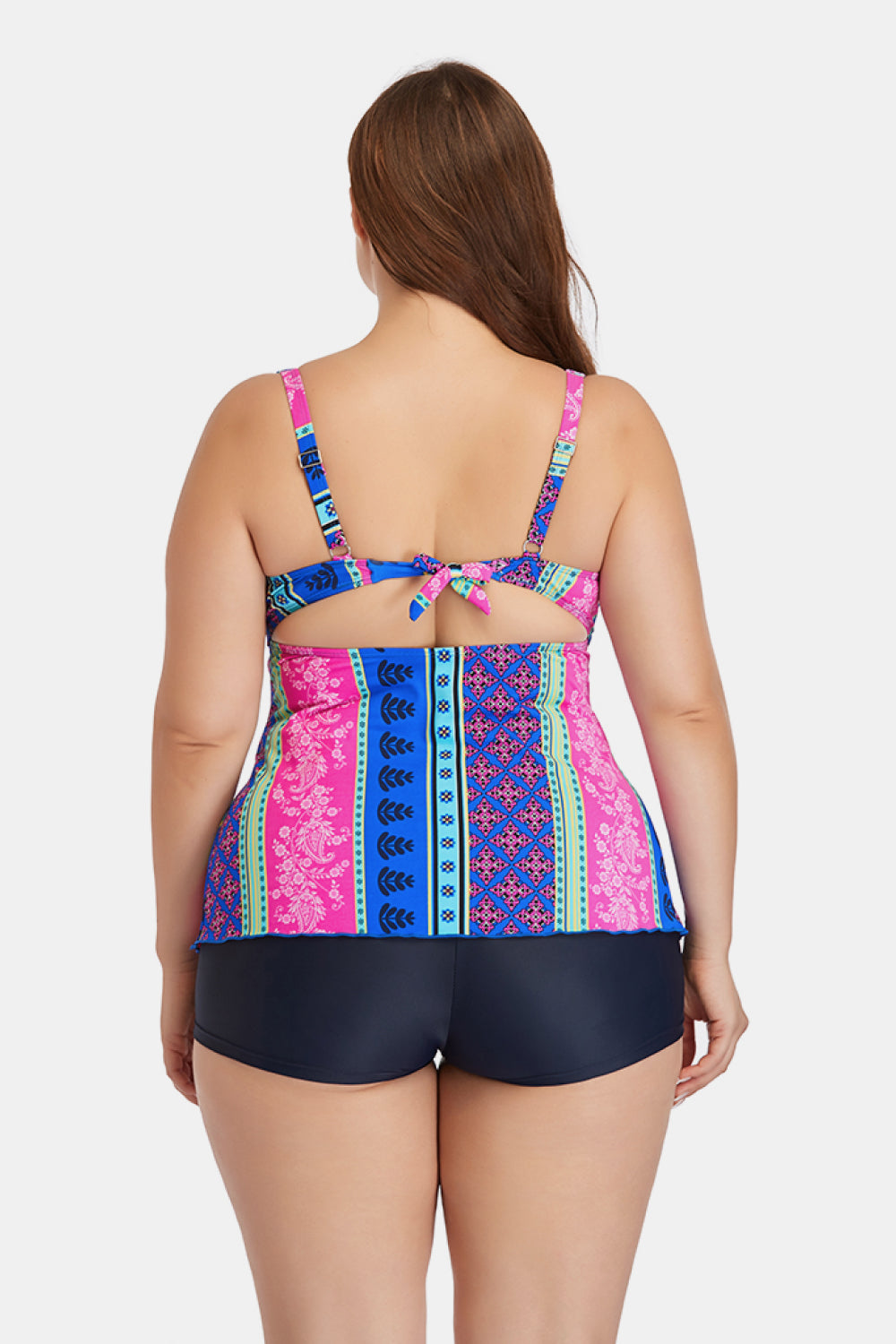 Plus Size Printed Crisscross Cutout Two-Piece Swim Set - NawdeX