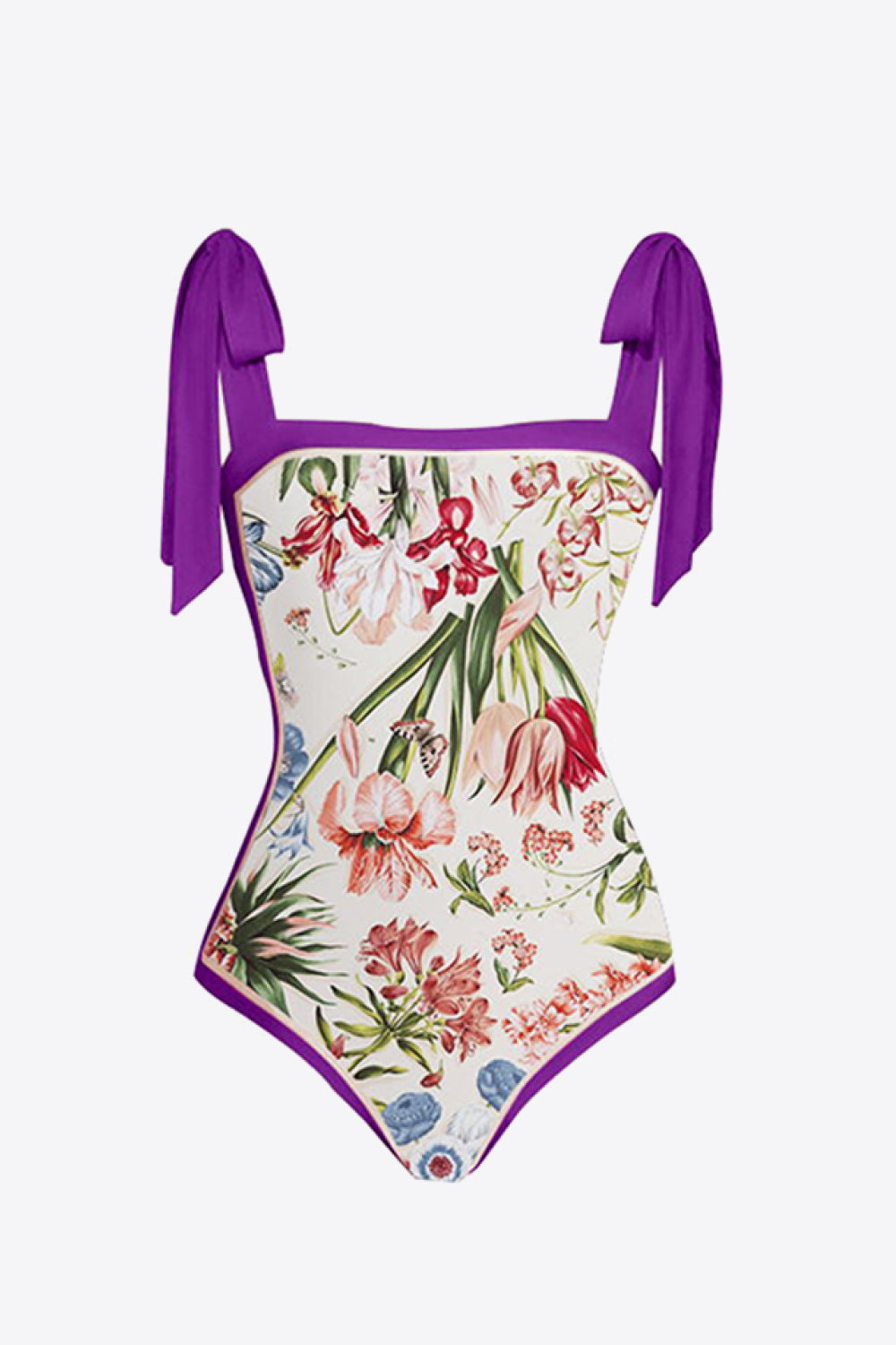 Floral Tie Shoulder Two-Piece Swim Set - NawdeX