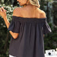 Off-Shoulder Short Sleeve Blouse - NawdeX