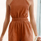Halter Neck Tie Back Romper - NawdeX