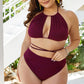 Plus Size Cutout Tied Backless Bikini Set - NawdeX