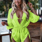 Women's Two-piece Bikini Mesh Sheer Cover-up Caftan Three Pieces - NawdeX