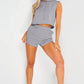 Hooded Crop Top & Pocketed Shorts Set - NawdeX