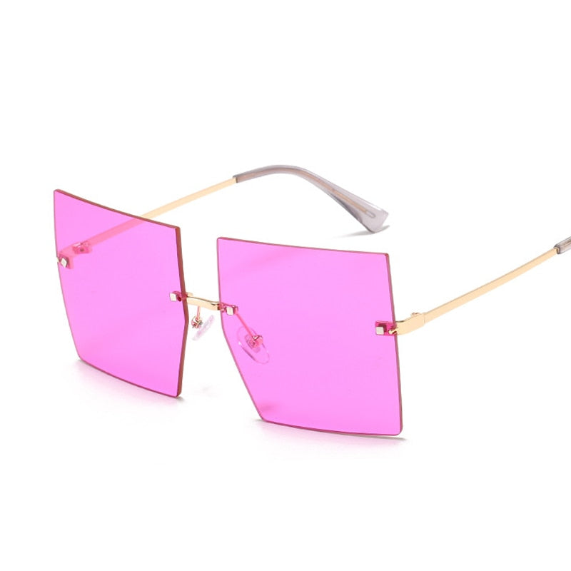 Oversized Rimless Square Sunglasses - NawdeX