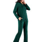 Collared Neck Long Sleeve Loungewear Set with Pockets - NawdeX