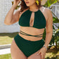 Plus Size Cutout Tied Backless Bikini Set - NawdeX