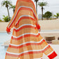 Striped Open Front Side Slit Duster Cover Up - NawdeX