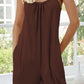 Scoop Neck Spaghetti Strap Pocket Jumpsuit - NawdeX
