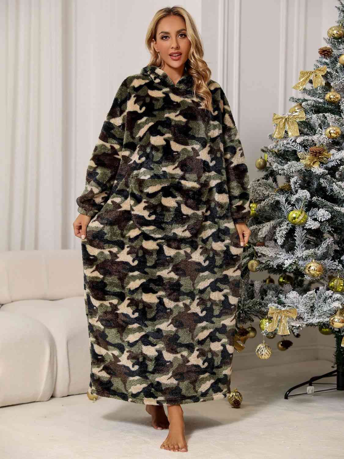 Camouflage Hooded Teddy Night Dress - NawdeX