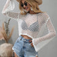 Openwork Flare Sleeve Cropped Cover Up - NawdeX