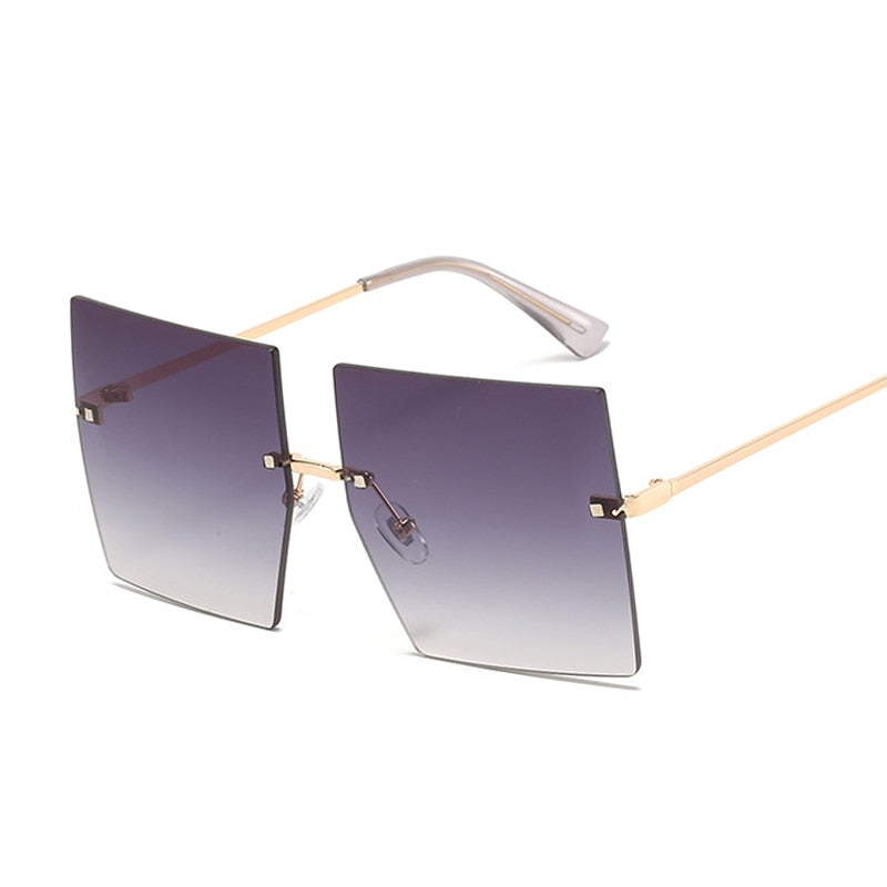 Oversized Rimless Square Sunglasses - NawdeX