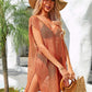 Side Slit Plunge Openwork Cover-Up - NawdeX