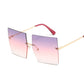 Oversized Rimless Square Sunglasses - NawdeX