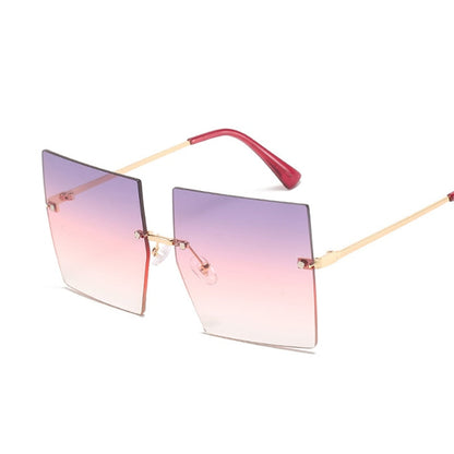 Oversized Rimless Square Sunglasses - NawdeX