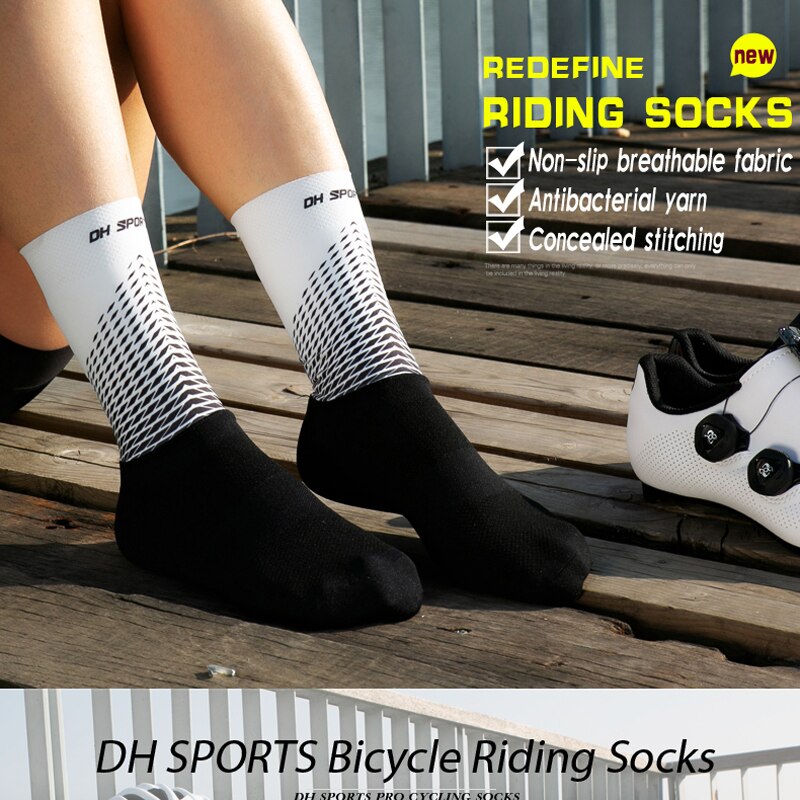 Functional Fabric Cycling Socks Compression Antislip Bike Bicycle Racing Running Breathable Sport Socks for Men and Women - NawdeX