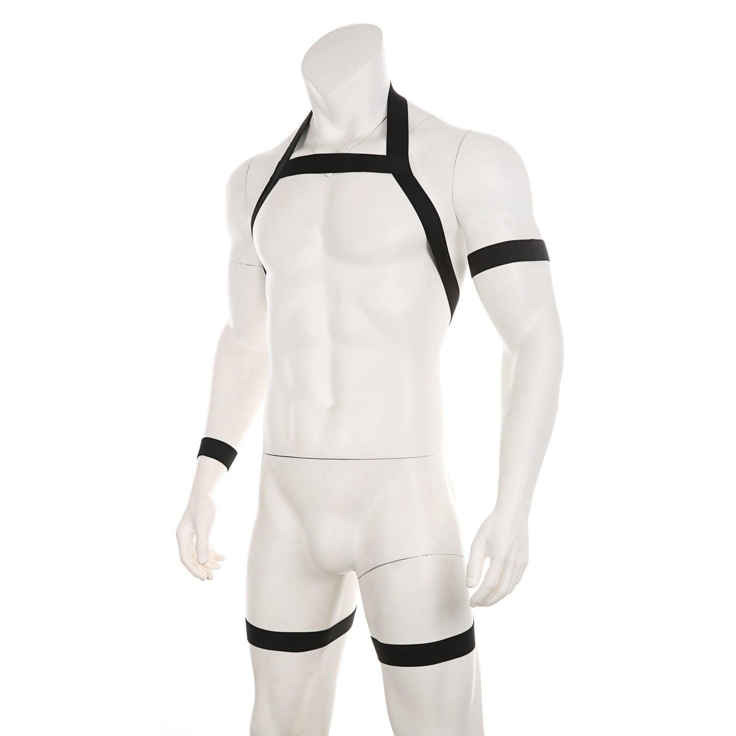 CLEVER-MENMODE Men Halter Neck Elastic Body Chest Harness Sexy Bondage W/Armband - NawdeX