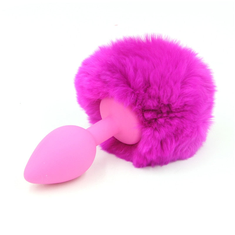 Silicone Anal Plug Plush Rabbit Tail Sex Toy for Women Men Sexy Butt Plug Prostate Massager Tail Anal Plug Erotic Role Play - NawdeX