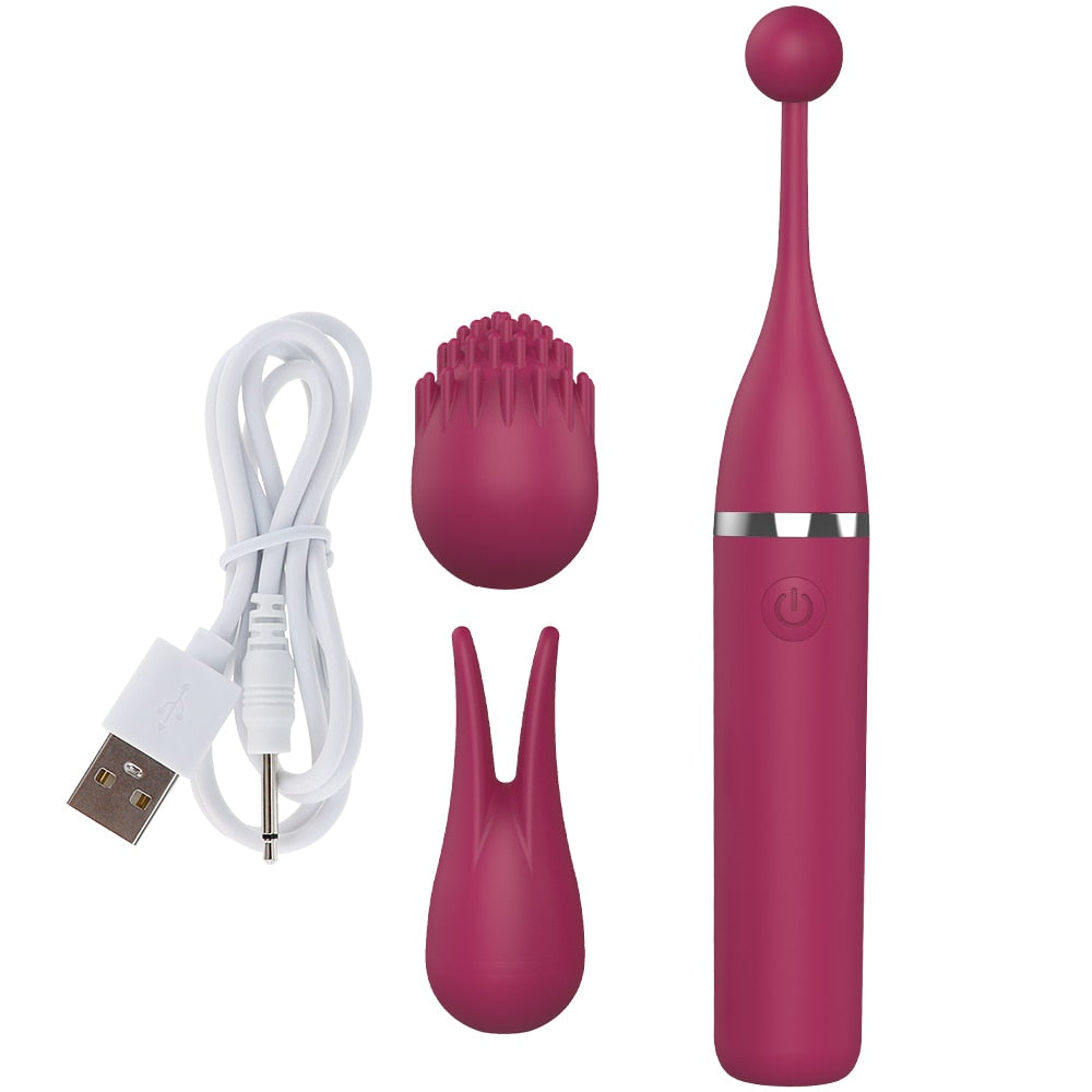 Female Clitoris 3 Caps Replaceable Vibrator G Spot Masturbation Massage Sex Toy Suitable For Women Couples Adult Products Erotic - NawdeX