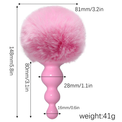 Silicone Anal Plug Plush Rabbit Tail Sex Toy for Women Men Sexy Butt Plug Prostate Massager Tail Anal Plug Erotic Role Play - NawdeX