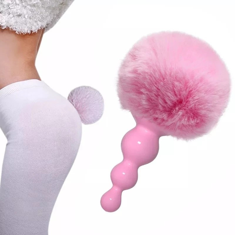 Silicone Anal Plug Plush Rabbit Tail Sex Toy for Women Men Sexy Butt Plug Prostate Massager Tail Anal Plug Erotic Role Play - NawdeX