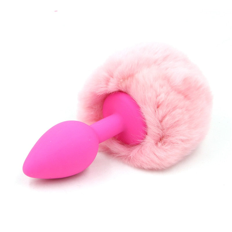 Silicone Anal Plug Plush Rabbit Tail Sex Toy for Women Men Sexy Butt Plug Prostate Massager Tail Anal Plug Erotic Role Play - NawdeX