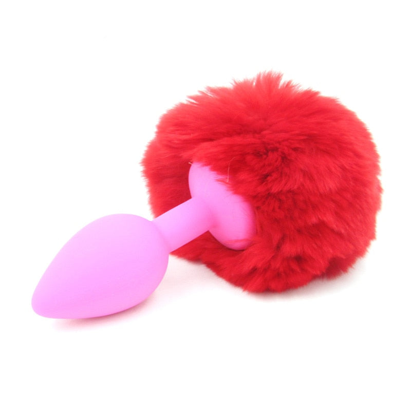 Silicone Anal Plug Plush Rabbit Tail Sex Toy for Women Men Sexy Butt Plug Prostate Massager Tail Anal Plug Erotic Role Play - NawdeX