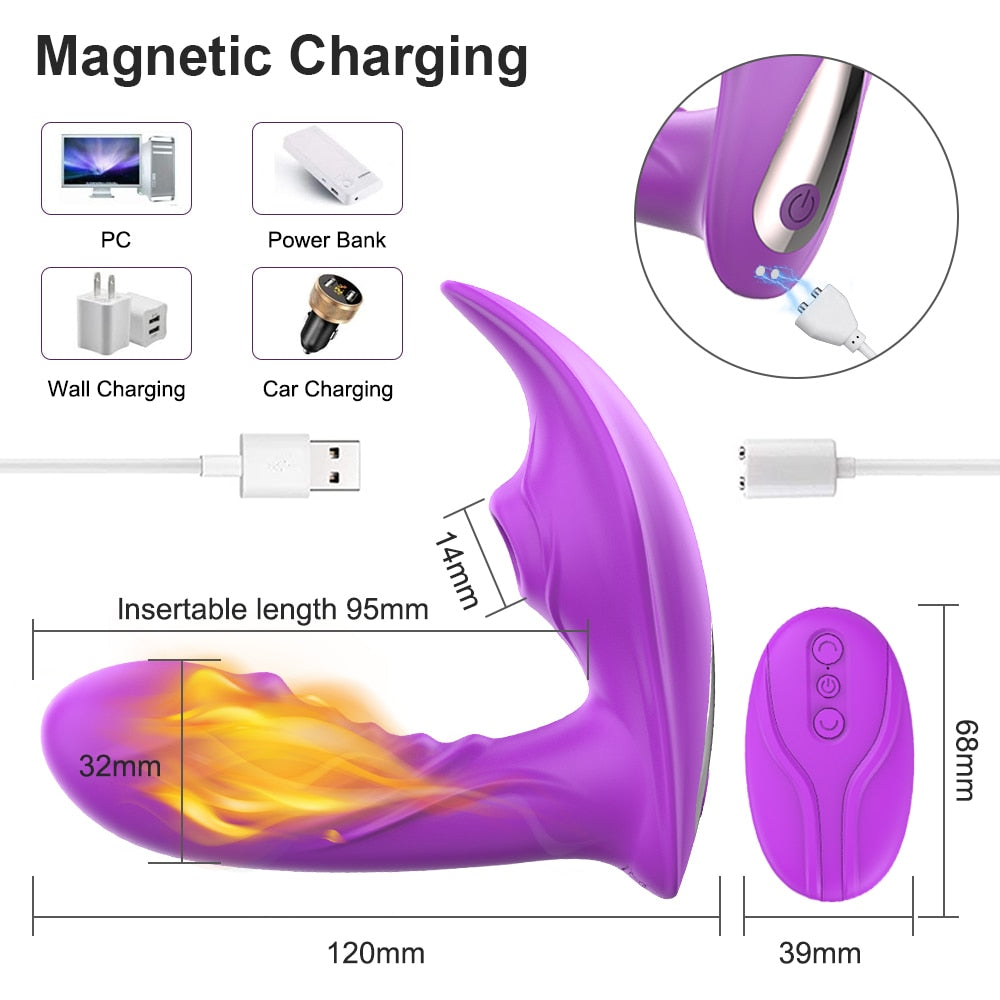 Vagina Sucking Vibrator 20 Speeds Vibrating Sucker Oral Sex Suction Clitoris Stimulator Erotic Sex Toy for Women Sexual Wellness - NawdeX