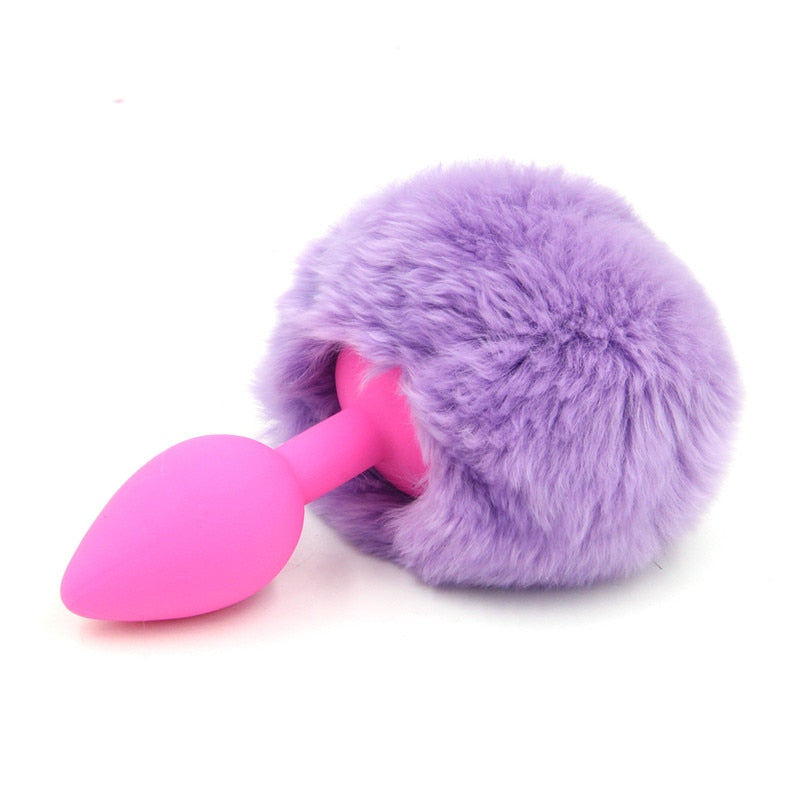 Silicone Anal Plug Plush Rabbit Tail Sex Toy for Women Men Sexy Butt Plug Prostate Massager Tail Anal Plug Erotic Role Play - NawdeX