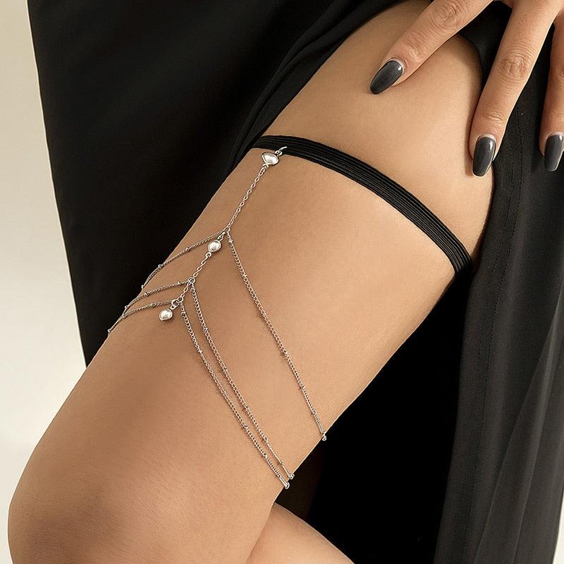 New Bohemian Thigh Chain Simple Star Body Chains for Women Double-layer Metal Bodychain Fashion Thigh Jewelry Leg Chain Women - NawdeX