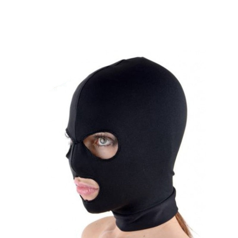 Sexy Toys for Couples Fetish Open Mouth Hood Mask Head Black Adult Games Erotic Mask Hood Sexy Eye BDSM Headgear Slave Bondage - NawdeX