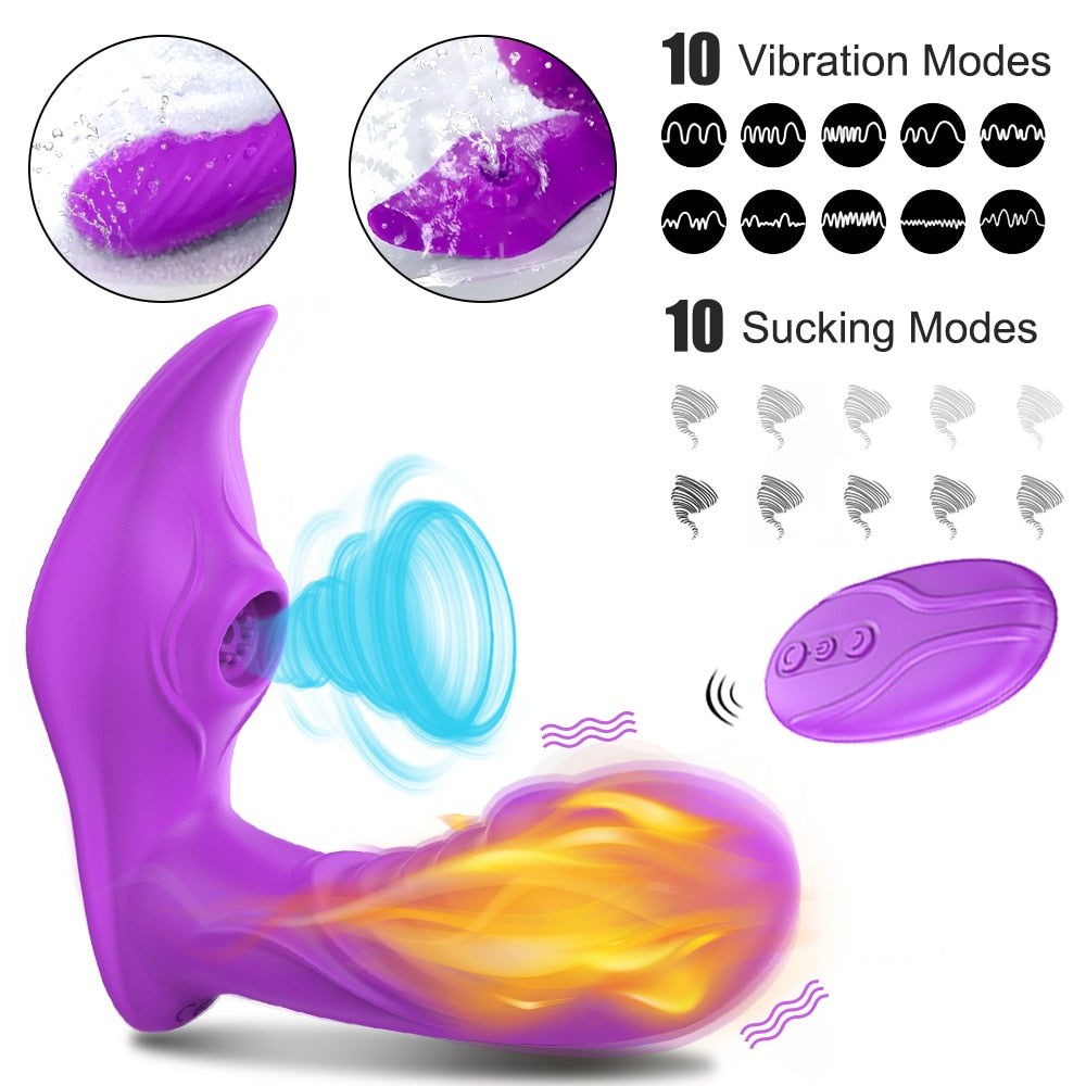 Vagina Sucking Vibrator 20 Speeds Vibrating Sucker Oral Sex Suction Clitoris Stimulator Erotic Sex Toy for Women Sexual Wellness - NawdeX