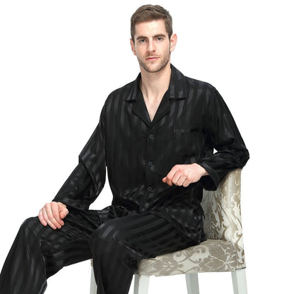 Mens Silk Satin Pajamas Set  Pajama Pyjamas Set  PJS  Sleepwear Set Loungewear  U.S.S,M,L,XL,2XL,3XLL,4XL Plus Striped - NawdeX