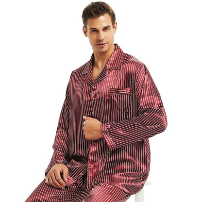 Mens Silk Satin Pajamas Set Sleepwear Set Loungewear - NawdeX