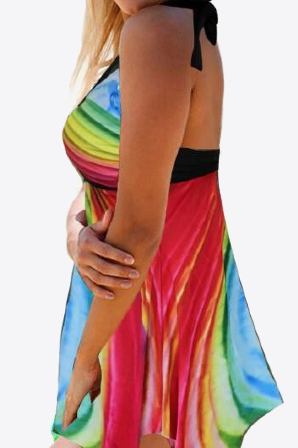 Multicolored Halter Neck Two-Piece Swimsuit - NawdeX