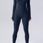 Half Zip Mock Neck Active Jumpsuit - NawdeX