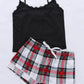 Plus Size Lace Trim Scoop Neck Cami and Printed Shorts Pajama Set - NawdeX