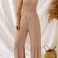 Floral Spaghetti Strap Smocked Wide Leg Jumpsuit - NawdeX