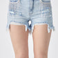 RISEN Frayed Hem Denim Shorts with Fringe Detail Pockets - NawdeX