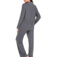 Collared Neck Long Sleeve Loungewear Set with Pockets - NawdeX